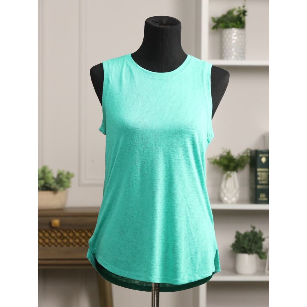 Athleta Essence Modal Relaxed Tank Top Teal Green Sleeveless Yoga Athleisure S